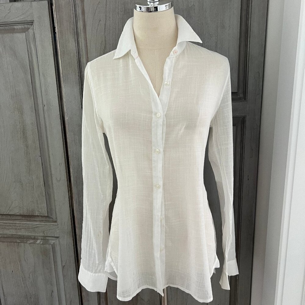 7 for All Mankind Very Sheer Linen Classic Shirt